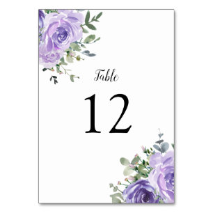 Numéro de table botanique Eucalyptus Violet Poussi