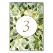 Numéro De Table Botanique Feuilles Vertes (Dos)