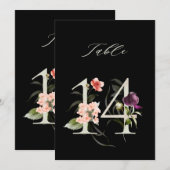 Numéro de table botanique floral 5x7 n°14, Numéro (Devant / Derrière)