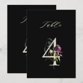 Numéro de table botanique floral 5x7 n°4, Numéro d (Devant / Derrière)