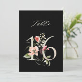 Numéro de table botanique floral 5x7 numéro 16, nu (Debout devant)