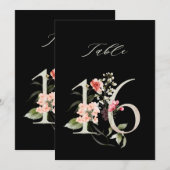 Numéro de table botanique floral 5x7 numéro 16, nu (Devant / Derrière)