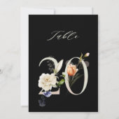 Numéro de table botanique floral 5x7 numéro 20, nu (Dos)