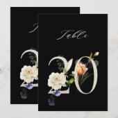 Numéro de table botanique floral 5x7 numéro 20, nu (Devant / Derrière)