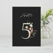 Numéro de table botanique floral 5x7 Numéro 5, Num (Debout devant)