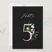 Numéro de table botanique floral 5x7 Numéro 5, Num (Dos)
