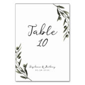 Numéro De Table Botanique Olive Branch Feuille Mariage italien (Dos)