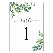 Numéro De Table Botanique Verdure Foliage Mariage d'aquarelle (Par défaut)