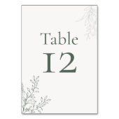 Numéro de table botanique vert sauge minimal (Dos)
