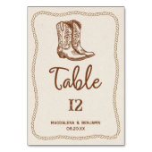 Numéro De Table Bottes de cow-boy occidentales modernes marron cor (Dos)