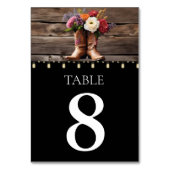 Numéro De Table Bottes Western Cowboy Floral Elegant Mason Jar (Par défaut)