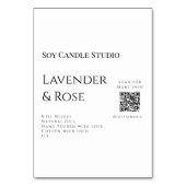 Numéro De Table Bougie de soja rose Lavender entreprise ajouter q (Dos)