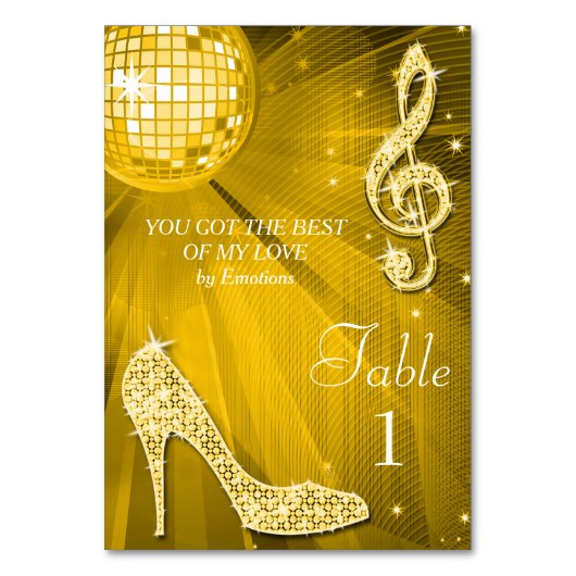 Numéro De Table Boule disco et chaussure à talon double face (Par défaut)