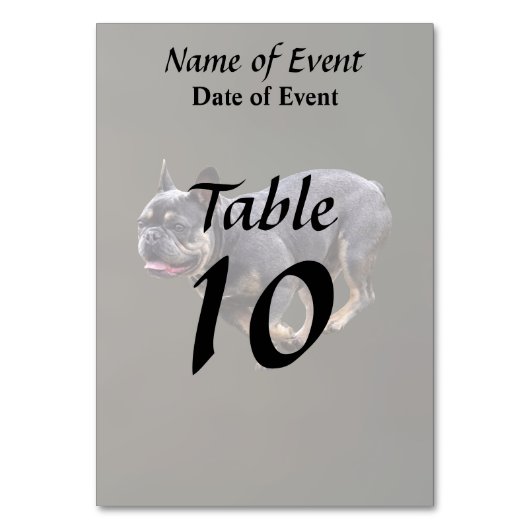 Numéro De Table Bouledogue français en course (Par défaut)