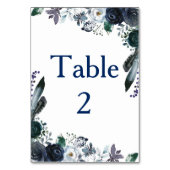 Numéro De Table Bouquet bleu marine 3,5 po x 5 po nappe verticale (Par défaut)
