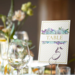 Numéro De Table Bouquet bleu turquoise Mariage suite douche