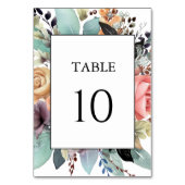 Numéro De Table Bouquet bohème Floral Aquarelle (Dos)