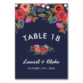 Numéro De Table Bouquet bohème - Mariage bleu marine (Par défaut)