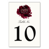 Numéro De Table Bouquet Bourgogne | Floral rose | (Dos)