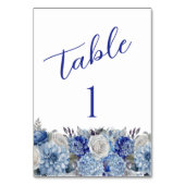 Numéro De Table Bouquet de fleurs bleu aquarelle-Mariage (Dos)