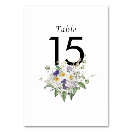 Numéro De Table Bouquet de fleurs d'été de verdure (Par défaut)