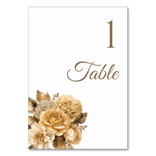 Numéro De Table Bouquet de fleurs neutres de la table de mariage (Dos)