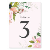 Numéro De Table Bouquet de fleurs rose Réception de mariage (Dos)