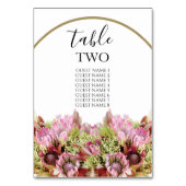 Numéro De Table Bouquet de fleurs sauvages rustiques Nom des invit (Dos)