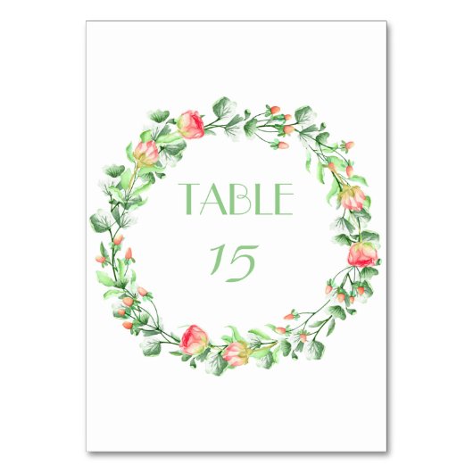 Numéro De Table Bouquet de jardin rose (Par défaut)