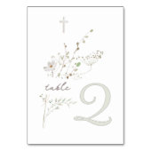 Numéro De Table bouquet fleur sauvage délicat Baptême n 2 (Dos)