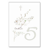 Numéro De Table bouquet fleur sauvage délicat Baptême n 5 (Dos)