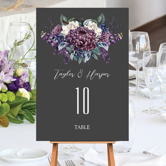 Numéro De Table Bouquet Mariage de goth esthétique foncé