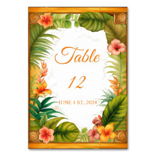 Numéro De Table Bouquet tropical vintage Thunder_Cove