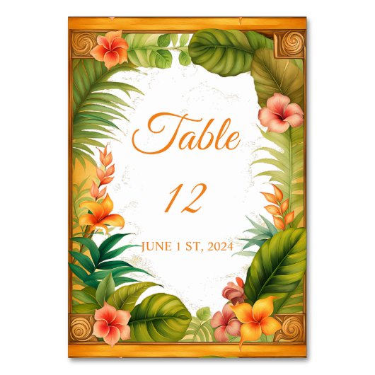 Numéro De Table Bouquet Tropical Vintage Thunder_Cove (Par défaut)