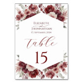 Numéro De Table Bourgogne Rustique Automne Floral Mariage (Par défaut)
