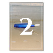 Numéro De Table Bouteille Sur Mariage De Sable De Plage (Dos)