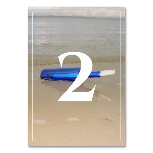 Numéro De Table Bouteille Sur Mariage De Sable De Plage (Par défaut)
