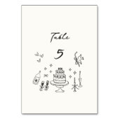 Numéro De Table Bow à lunettes, mariage dessiné à la main (Par défaut)