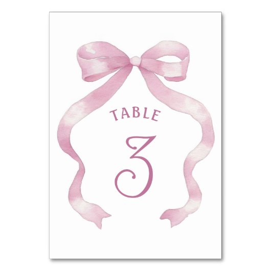 Numéro de table Bow rose (Par défaut)