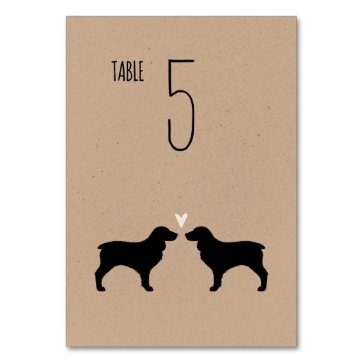 Numéro De Table Boykin Spaniel Chien Silhouettes Mariage Réception (Dos)