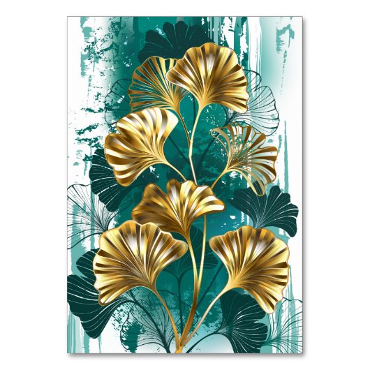 Numéro De Table Branche avec Feuilles d'or Ginko Biloba (Par défaut)