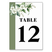 Numéro De Table Branche avec verdure et fleurs blanches mariage (Par défaut)