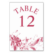 Numéro De Table Branche avec viva magenta et fleurs blanches maria (Dos)