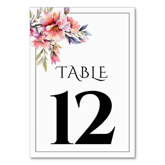 Numéro De Table Branche de rhododendron mariage rose pêche (Dos)