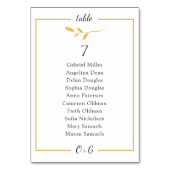 Numéro De Table Branche d'or aérée. Classé Mariage (Par défaut)