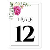 Numéro De Table Branche Eucalyptus avec fleurs rose mariage (Par défaut)