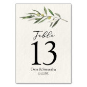 Numéro De Table Branche verte d'olive simple (Dos)