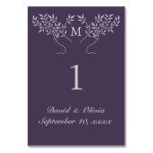 Numéro De Table Branches de l'arbre de vie sur l'aubergine pourpre (Dos)