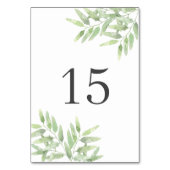 Numéro De Table Branches d'olive élégantes. Mariage botanique d'ét (Dos)