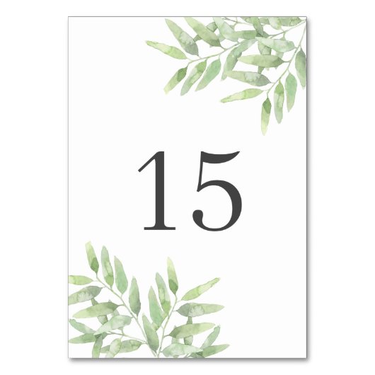 Numéro De Table Branches d'olive élégantes. Mariage botanique d'ét (Par défaut)